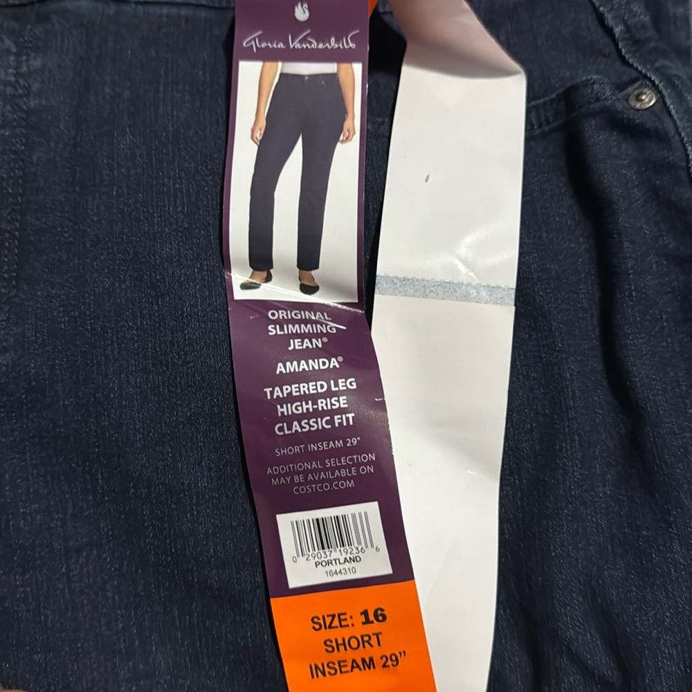 Slimming, Tapered, Classic High-Rise Jeans - size 16 SHORT
